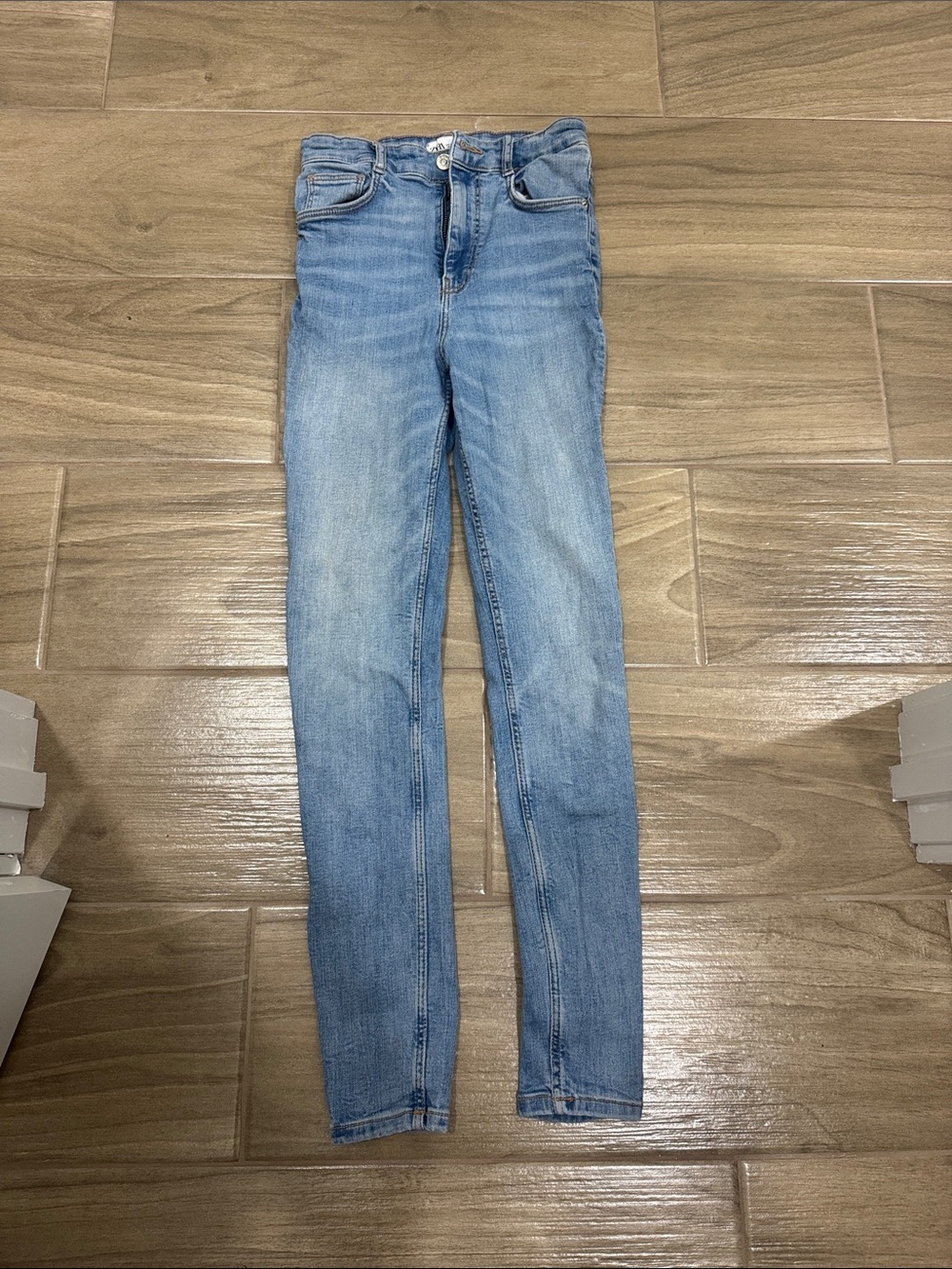 Zara Light Blue High-Rise Skinny Jeans
